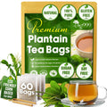 Plantain Leaf Tea Bags, 100% Natural & Pure Plantain Leaves. Loose Leaf Plantain Herbal Tea. Plantain Leaf Tea. No Sugar, No Caffeine, No Gluten, Vegan.