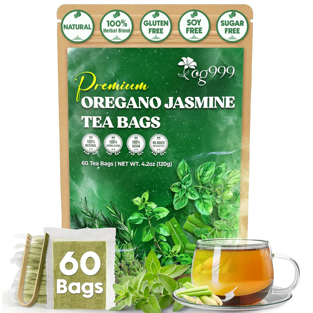 Premium Oregano Herbal Tea with Jasmine-Like Notes | Blend of Oregano, Thyme & Lemongrass