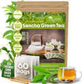 Premium Sencha Green Tea Bags, 100% Natural & Pure from Sencha Green Tea Leaves