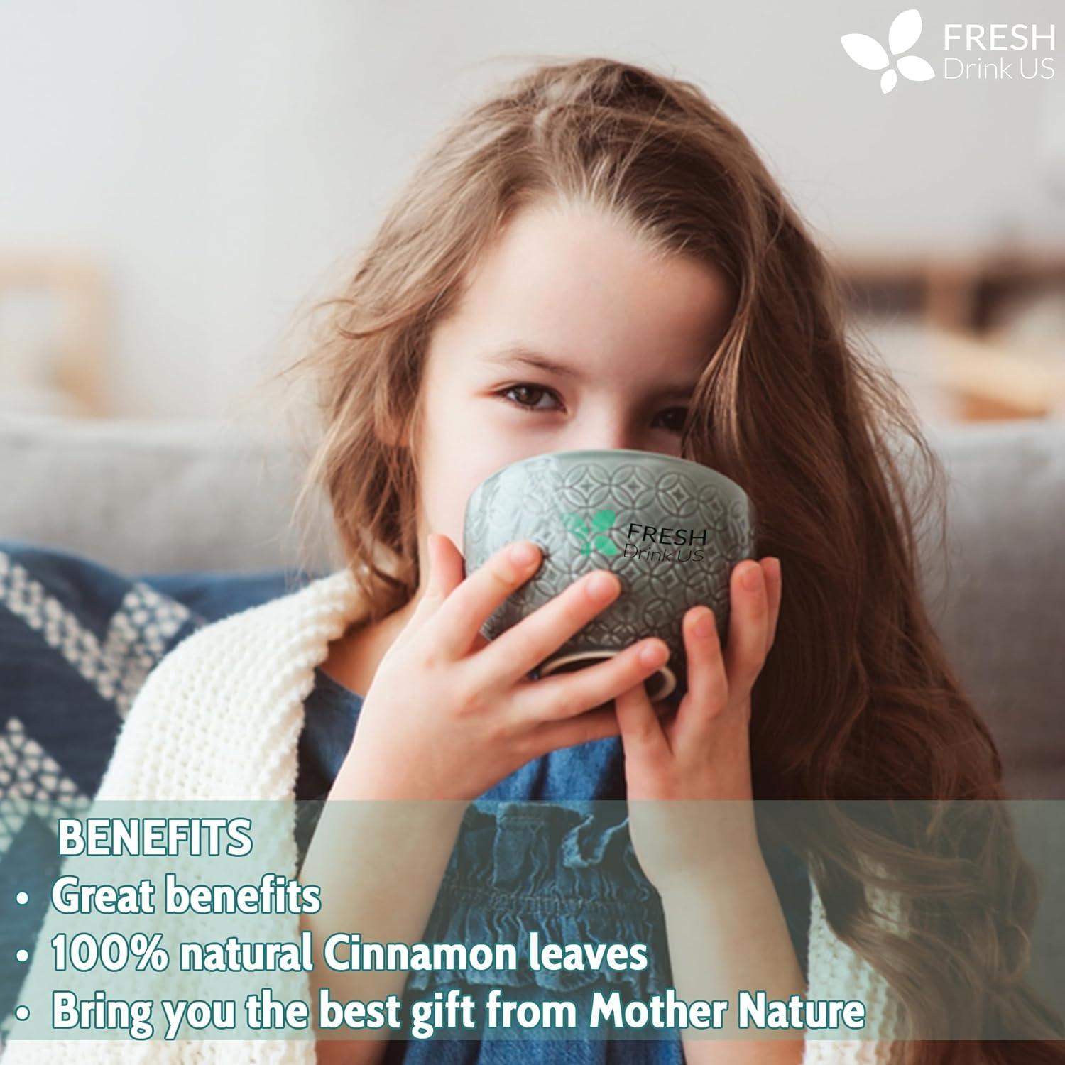 Natural Cinnamon Leaves, Whole Dried Cinnamon Leaves, Tea Bags, 100% Pure from Dried Cinnamon Leaves, Cinnamon Leaf Tea, No Additives, No Caffeine, Vegan