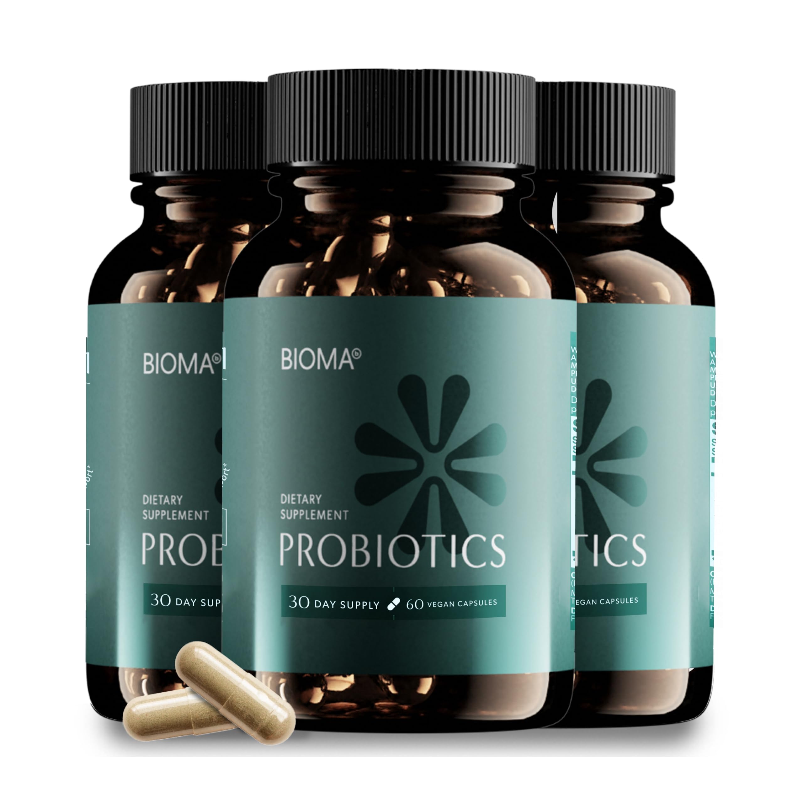 Bioma Probiotics for Digestive Health 3-in-1 Gut Health Formula 60 Capsules