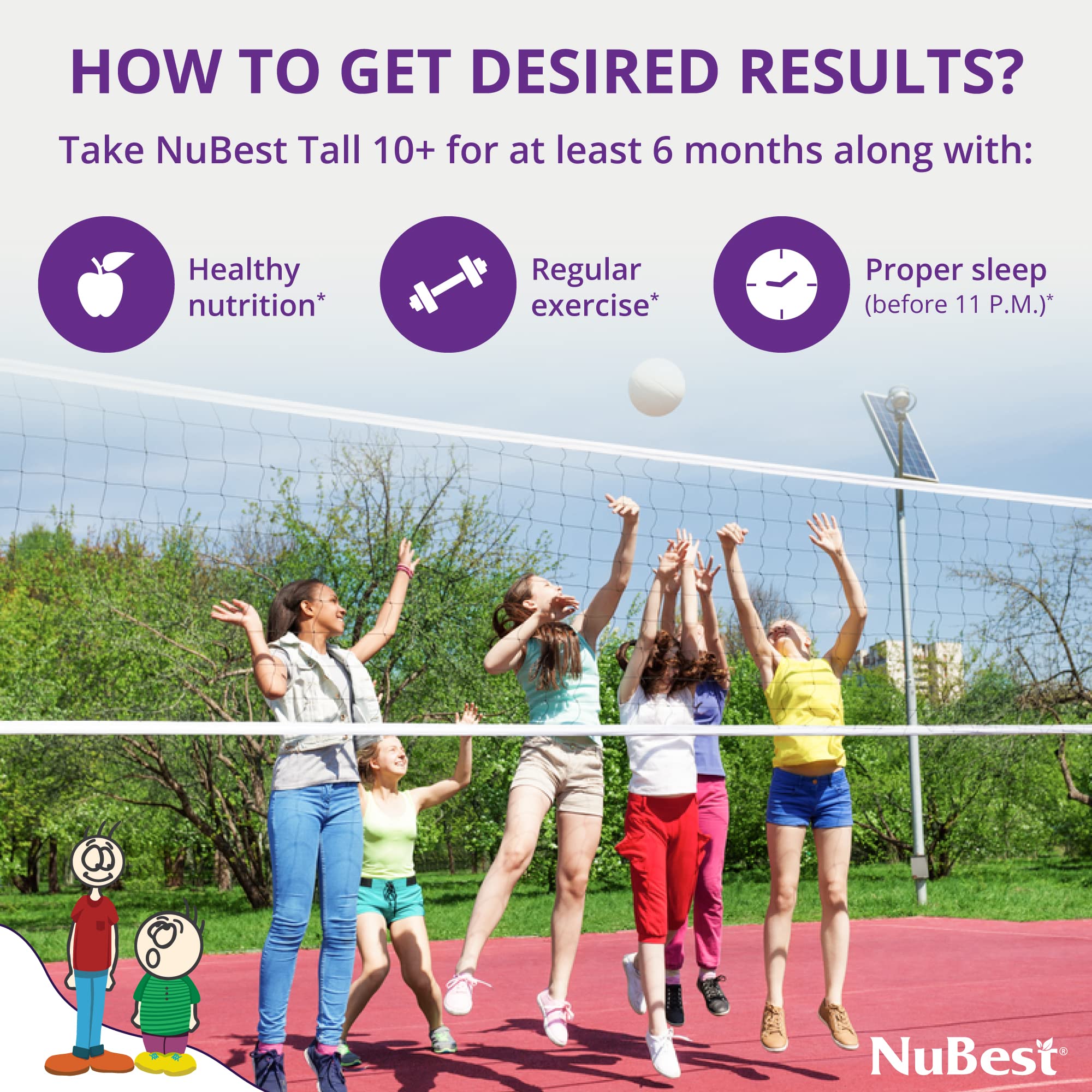 NuBest Tall 10+, Powerful Growth for Kids & Teens (10+), Milk Drinkers, 60 Capsules