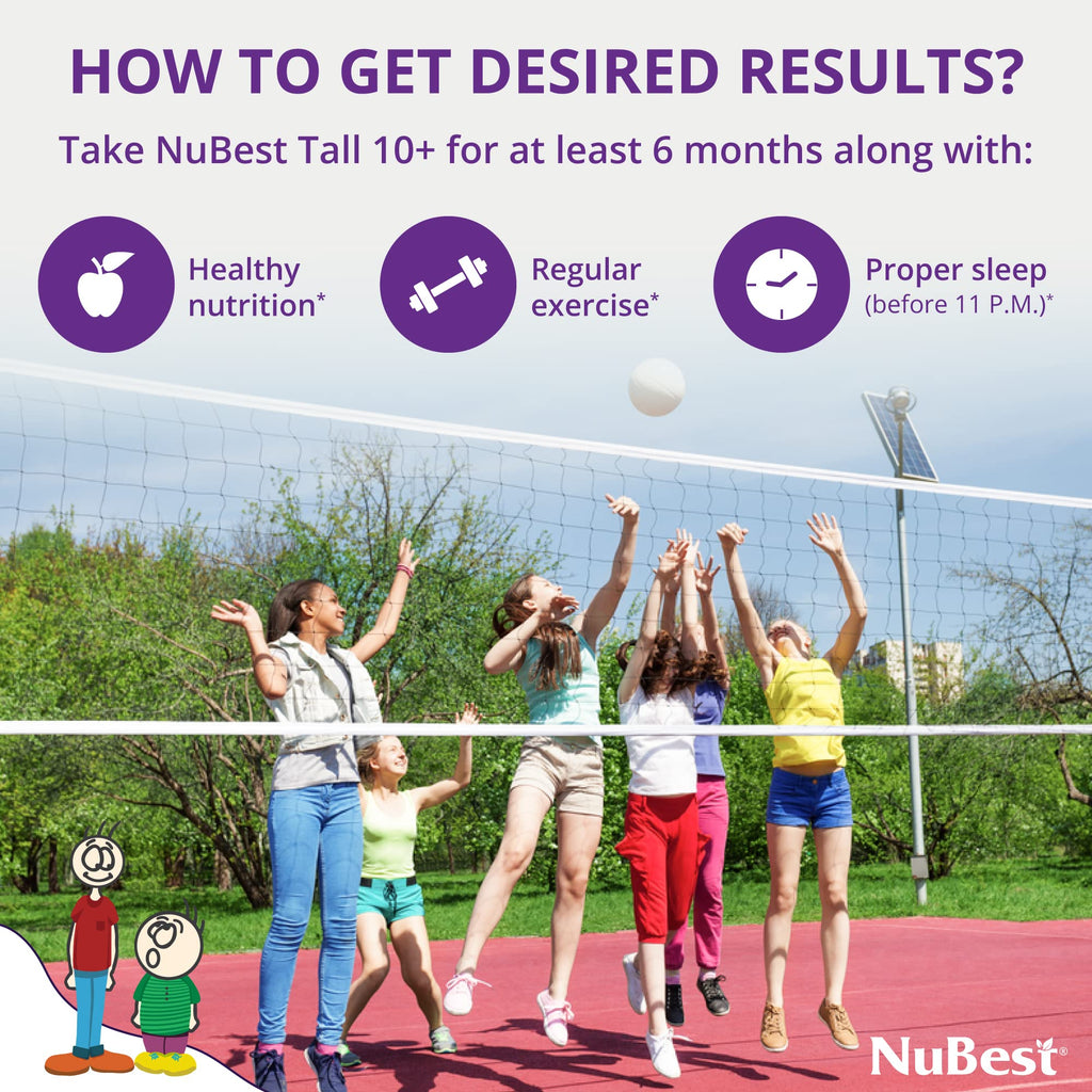 NuBest Tall 10+, Powerful Growth for Kids & Teens (10+), Milk Drinkers, 60 Capsules