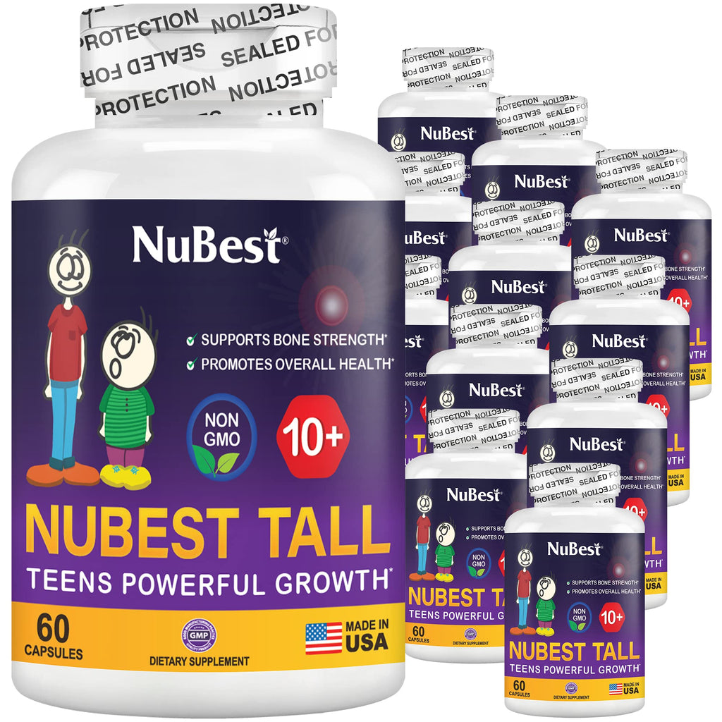 NuBest Tall 10+, Powerful Growth for Kids & Teens (10+), Milk Drinkers, 60 Capsules