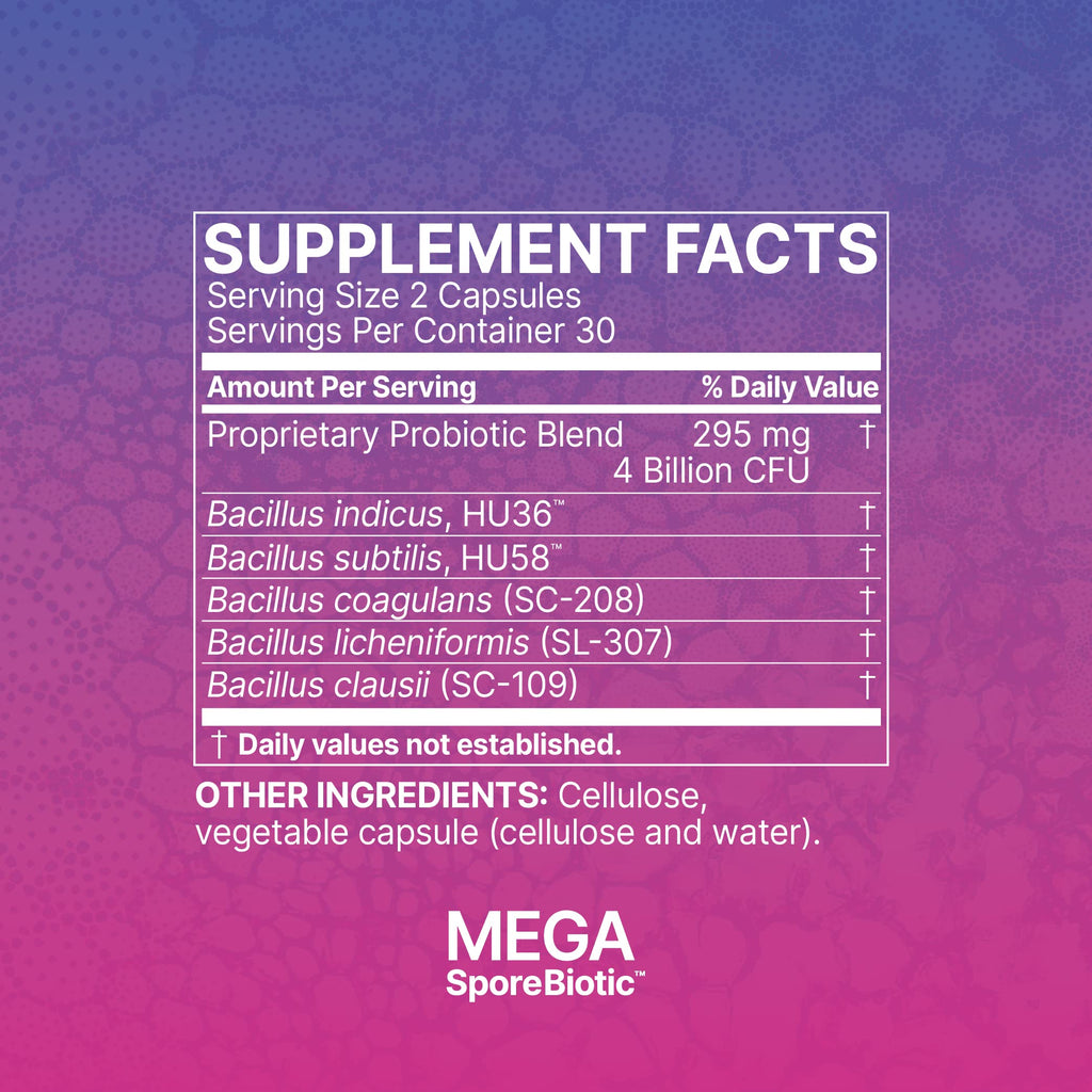 MegaSporeBiotic Probiotics – Spore-Based Digestive Support for Women & Men (180 Capsules)