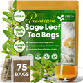 Sage Leaf Tea Bags, 100% Natural & Pure from Sage Leaves. Loose Leaf Sage Herbal Tea. Sage Leaf Tea. Made with Natural Material Tea Bags. No Sugar, No Caffeine, No Gluten, Vegan.